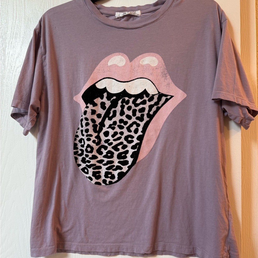 Free People Day Dreamer Rolling Stones Tee Purple M